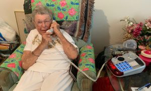 Using the FTRI amplified phone
for the first time.